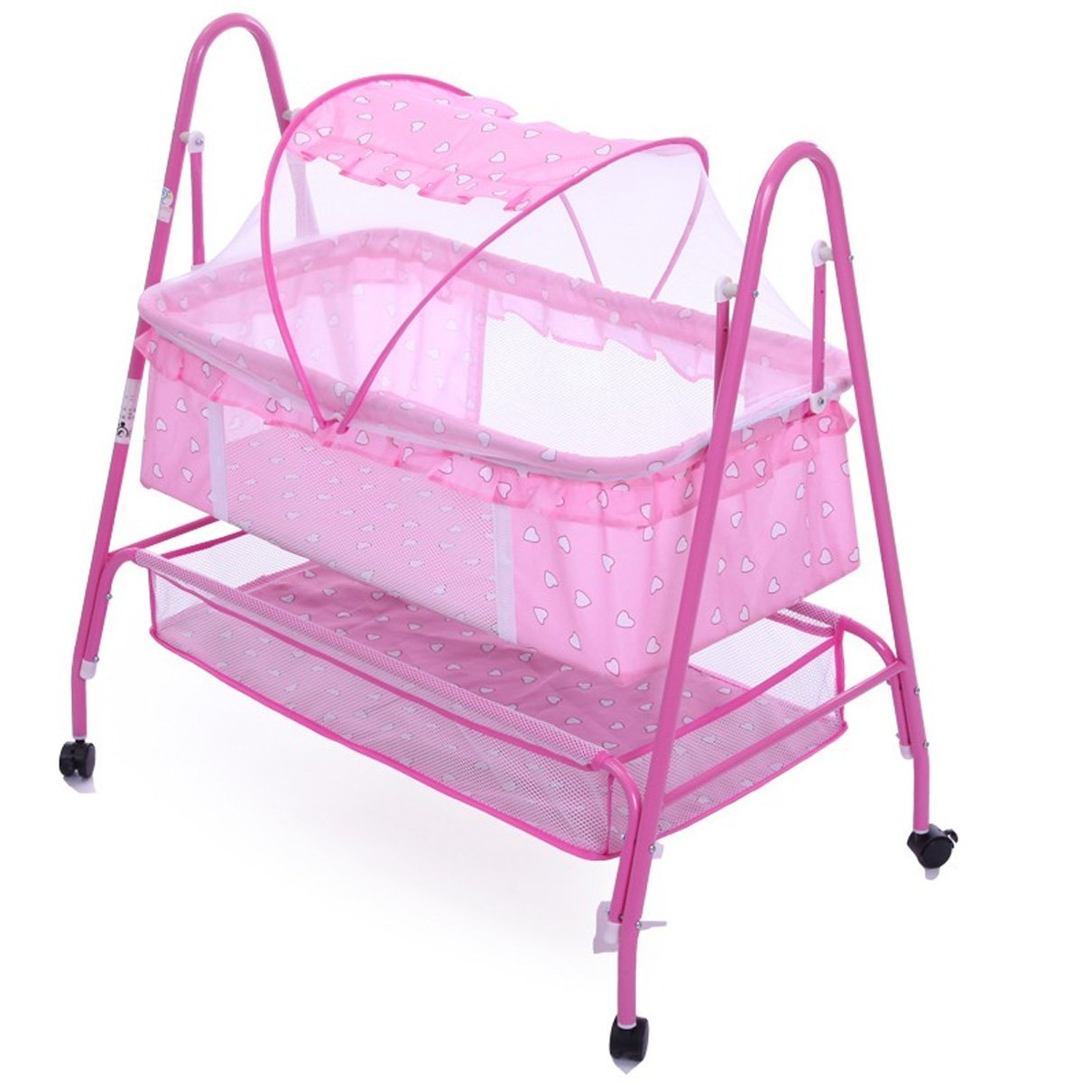 Baby Swinging Crib with Mosquito Net for Newborns (S208) - Nesh Kids Store