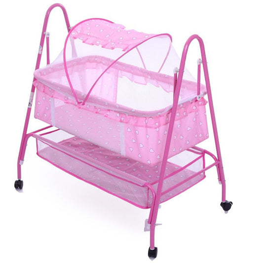 Baby Swinging Crib with Mosquito Net for Newborns (S208) - Nesh Kids Store