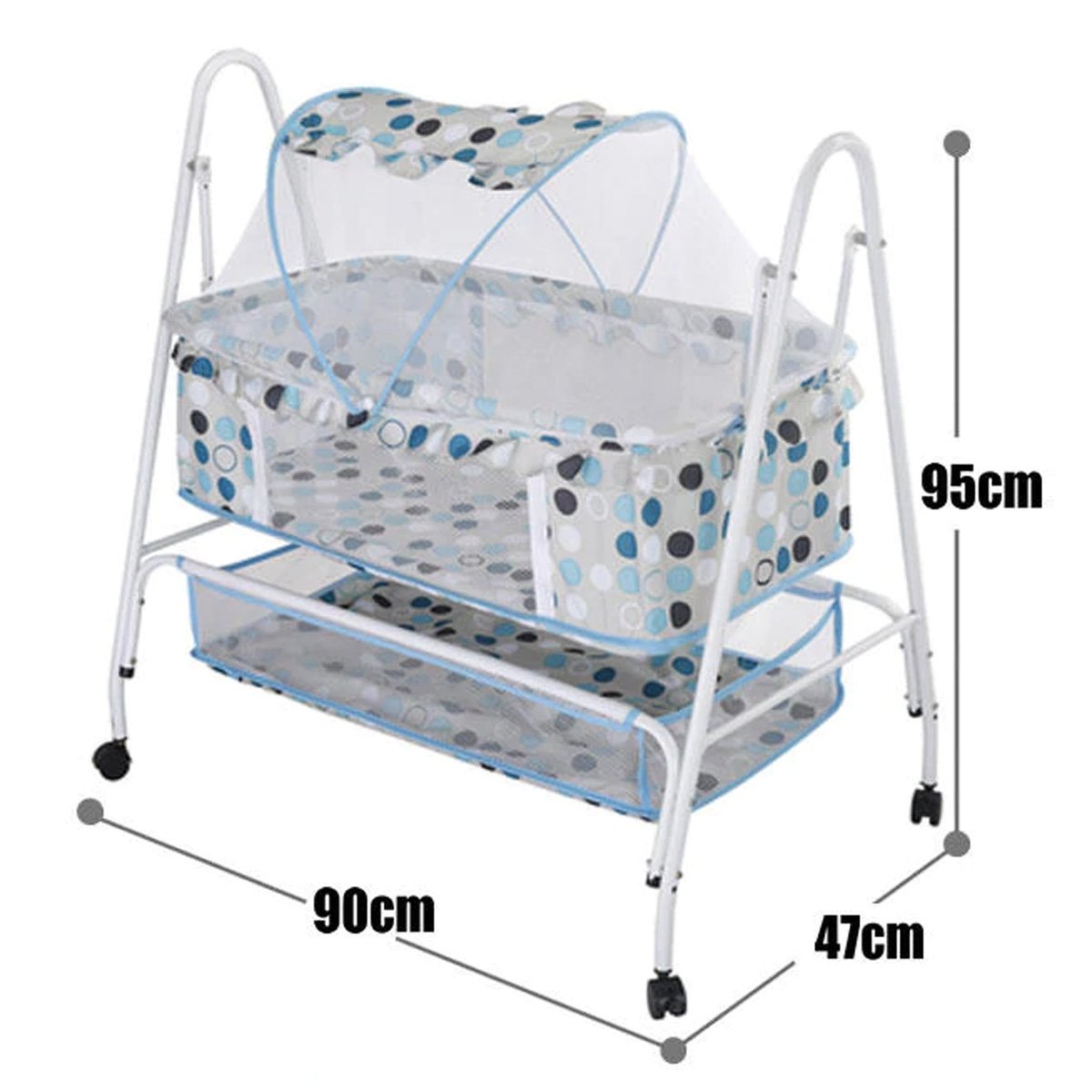 Baby Swinging Crib with Mosquito Net for Newborns (S208) - Nesh Kids Store
