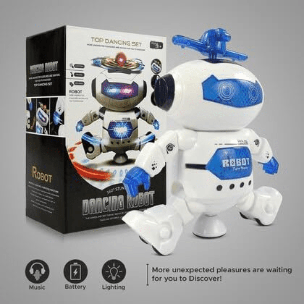 Battery Operated Dancing Robot with 3D Lights & Music – Educational Toy for Kids - Nesh Kids Store