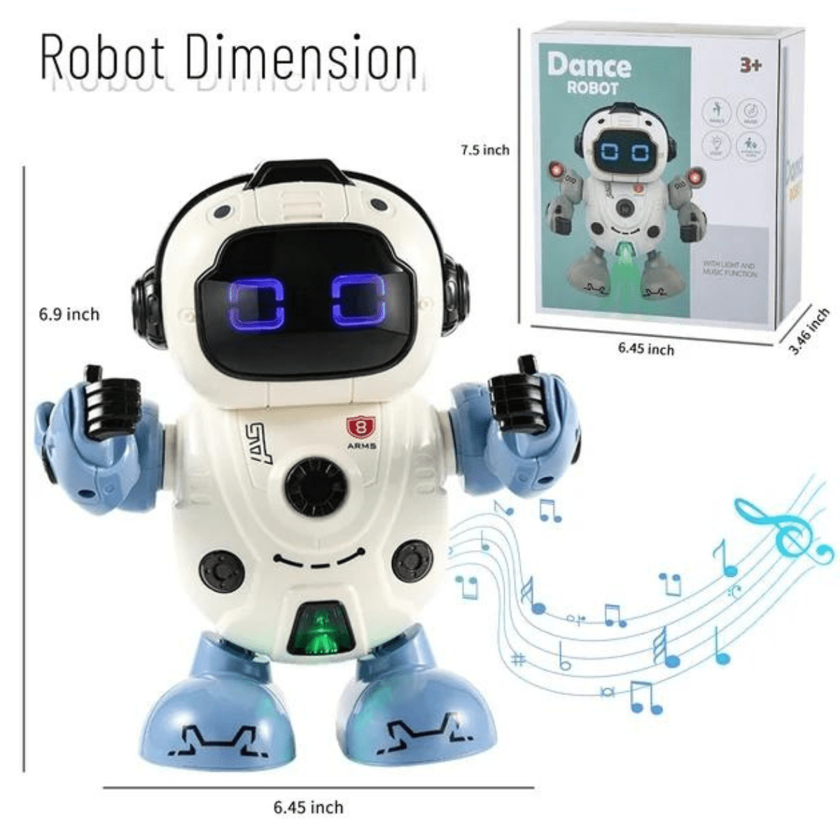 Battery Operated Robot Toy with LED Light & Music (3+) - Nesh Kids Store