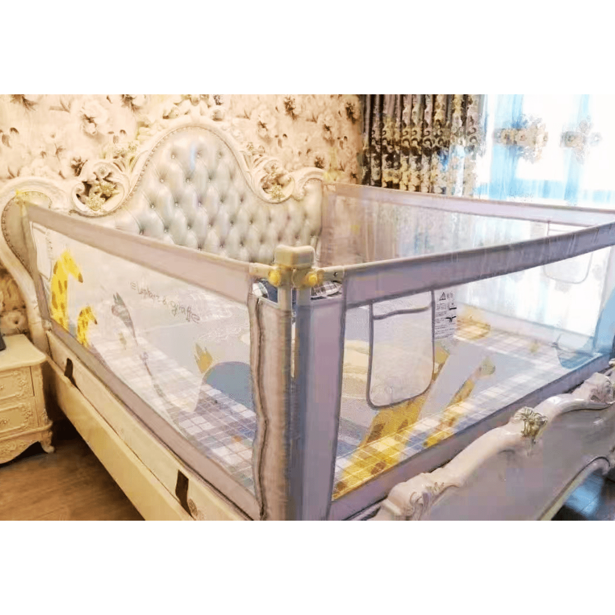 Bed Rail Guard - 1.2 m / 1.5m / 1.8m / 2.0m - Paw & Elephant Print - Nesh Kids Store