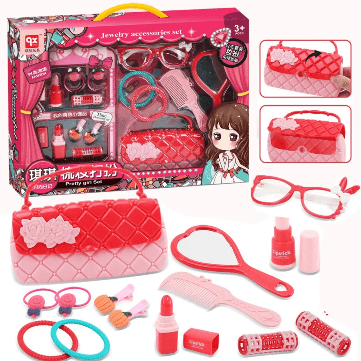 Children’s Grooming Toy Set – Comb, Accessories & Mirror 3+ - Nesh Kids Store