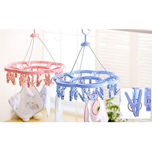 Circular (Flower Design) Laundry Drying Hanger with 24 Clips - Nesh Kids Store