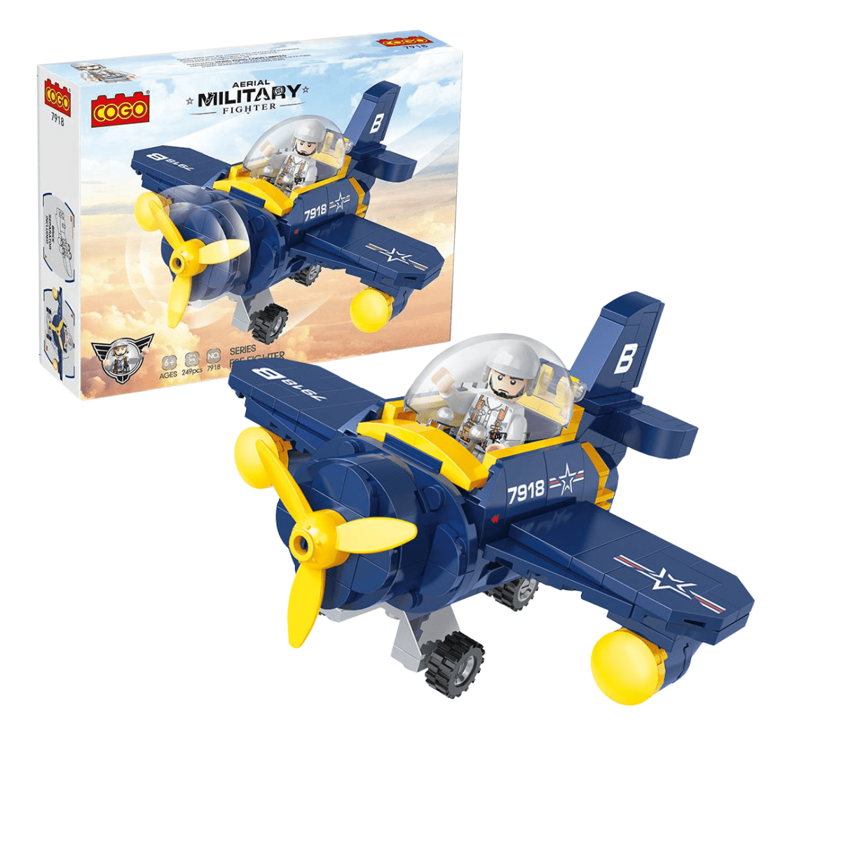COGO 7918 – Aerial Military Fighter (F8F Fighter) - Nesh Kids Store
