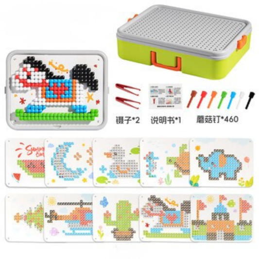 Colorful mushroom - shaped peg puzzle for kids 3+ - Nesh Kids Store