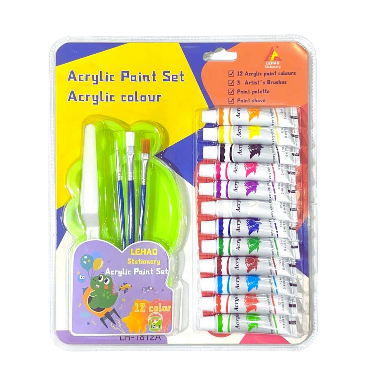 Complete 12 - Color Acrylic Paint Set - Nesh Kids Store