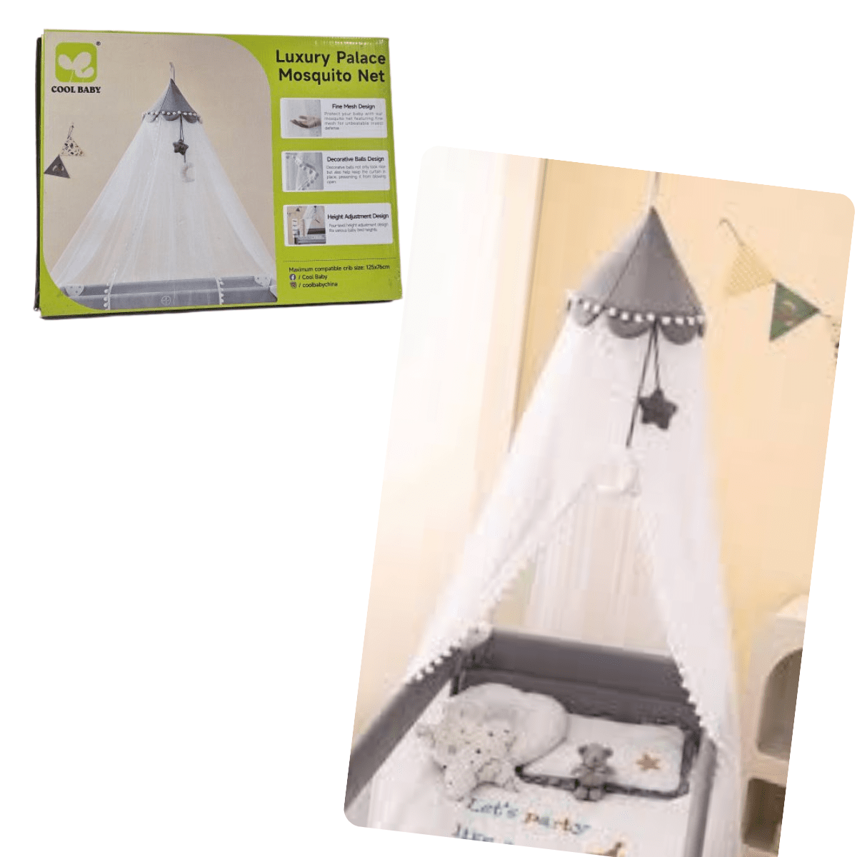Cool baby luxury palace mosquito net - beige colour - Nesh Kids Store