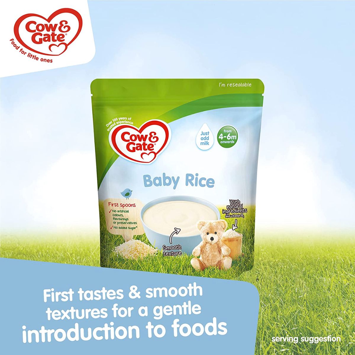 Cow & Gate Baby Rice Cereal, 4-6+ Months, 100 g - Nesh Kids Store