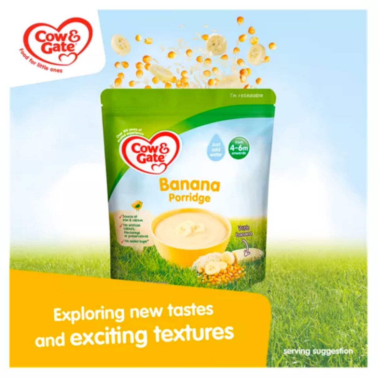 Cow & Gate Banana Porridge Baby Cereal 4-6+ Months - Nesh Kids Store