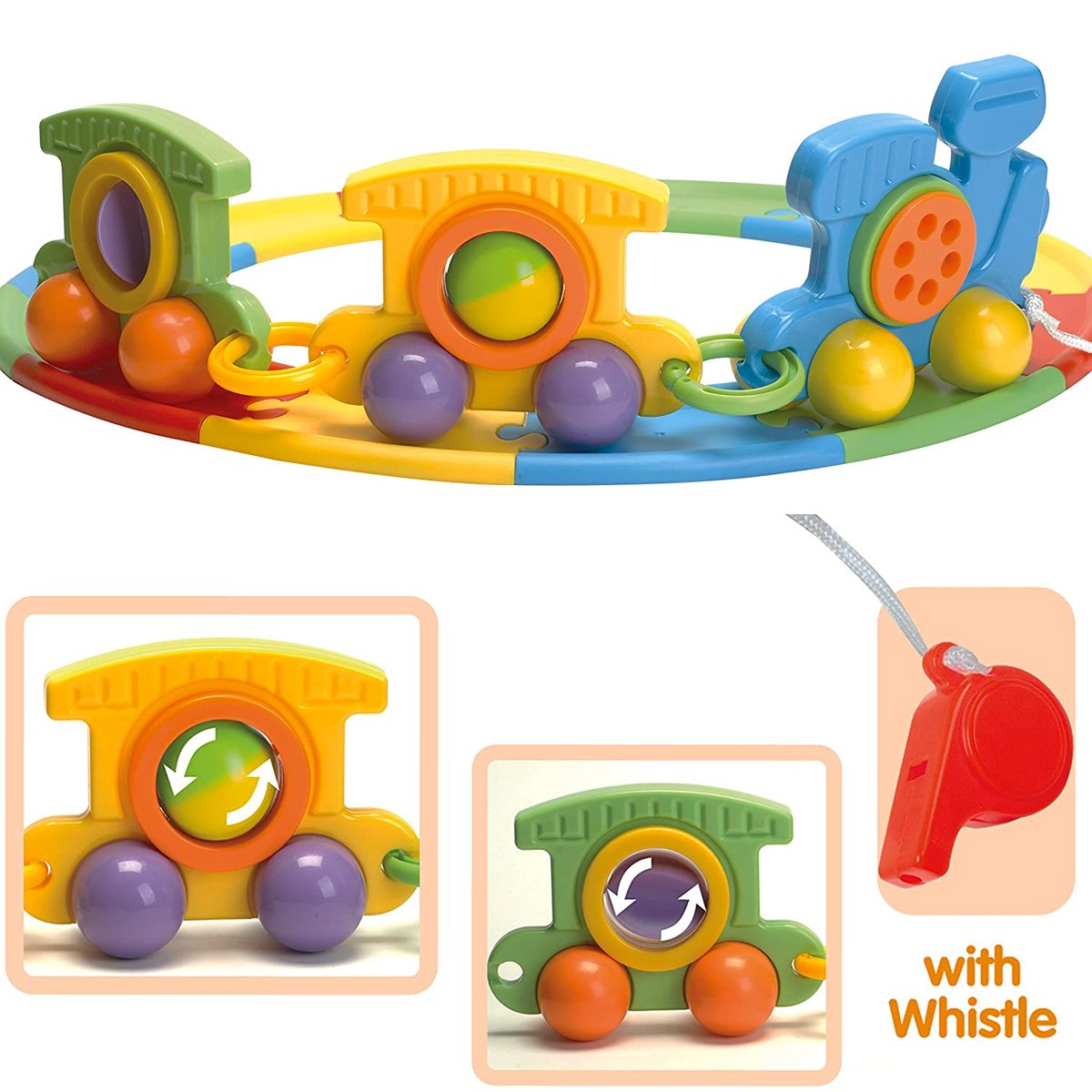 Fun Time Rainbow Train with Circle Rail Track - Nesh Kids Store