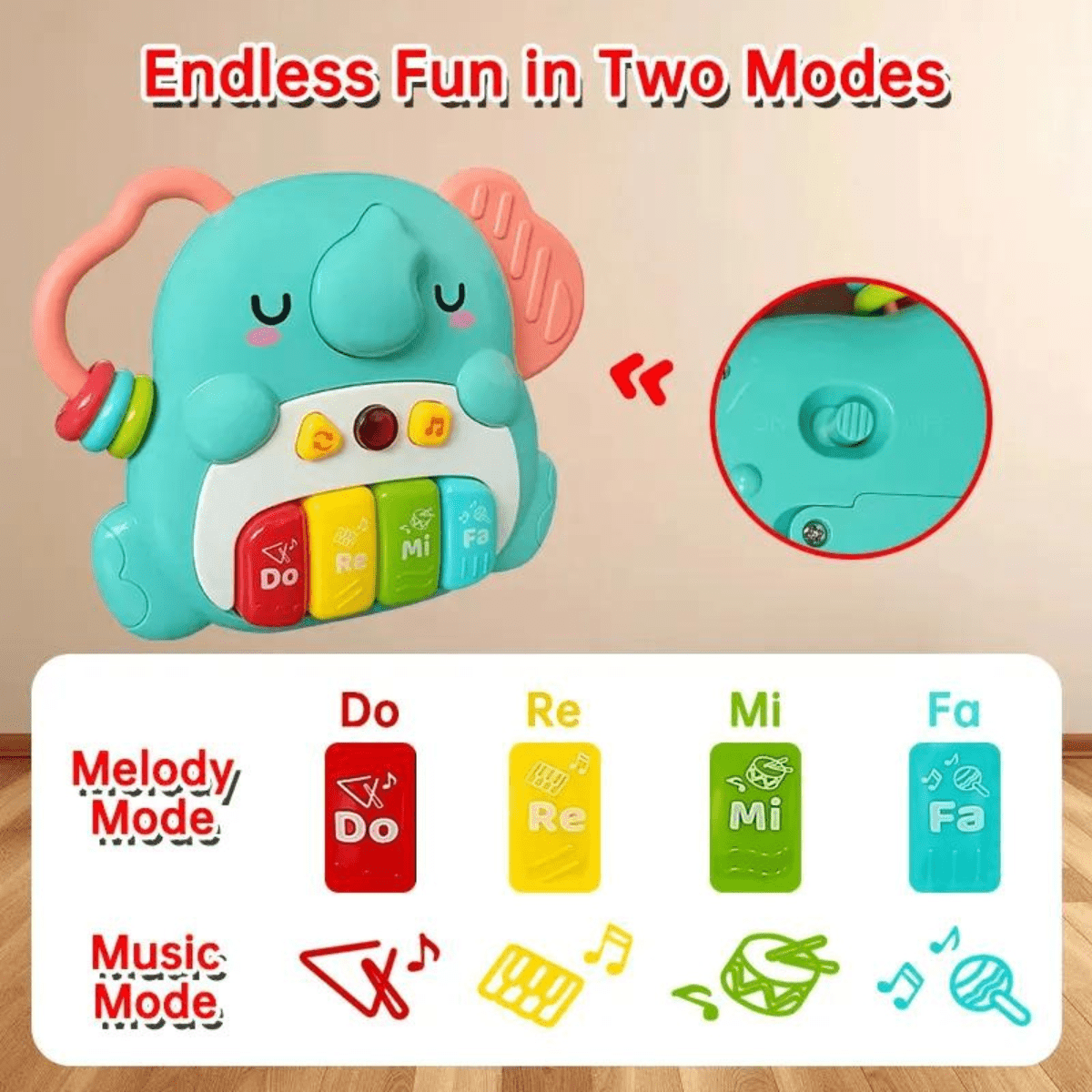 Huanger Musical Piano (18m+) HE0550 - Nesh Kids Store