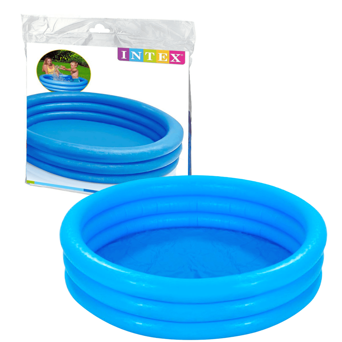 Intex 59416NP Crystal Blue Three Ring Inflatable Paddling Pool (45") - Nesh Kids Store