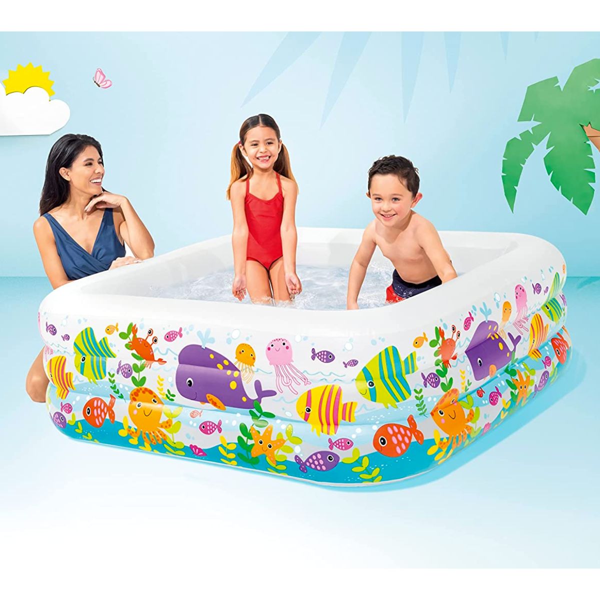 Intex Swim Center Clearview Aquarium Inflatable Pool (62.5' X 62.5' X 19.5') - Nesh Kids Store