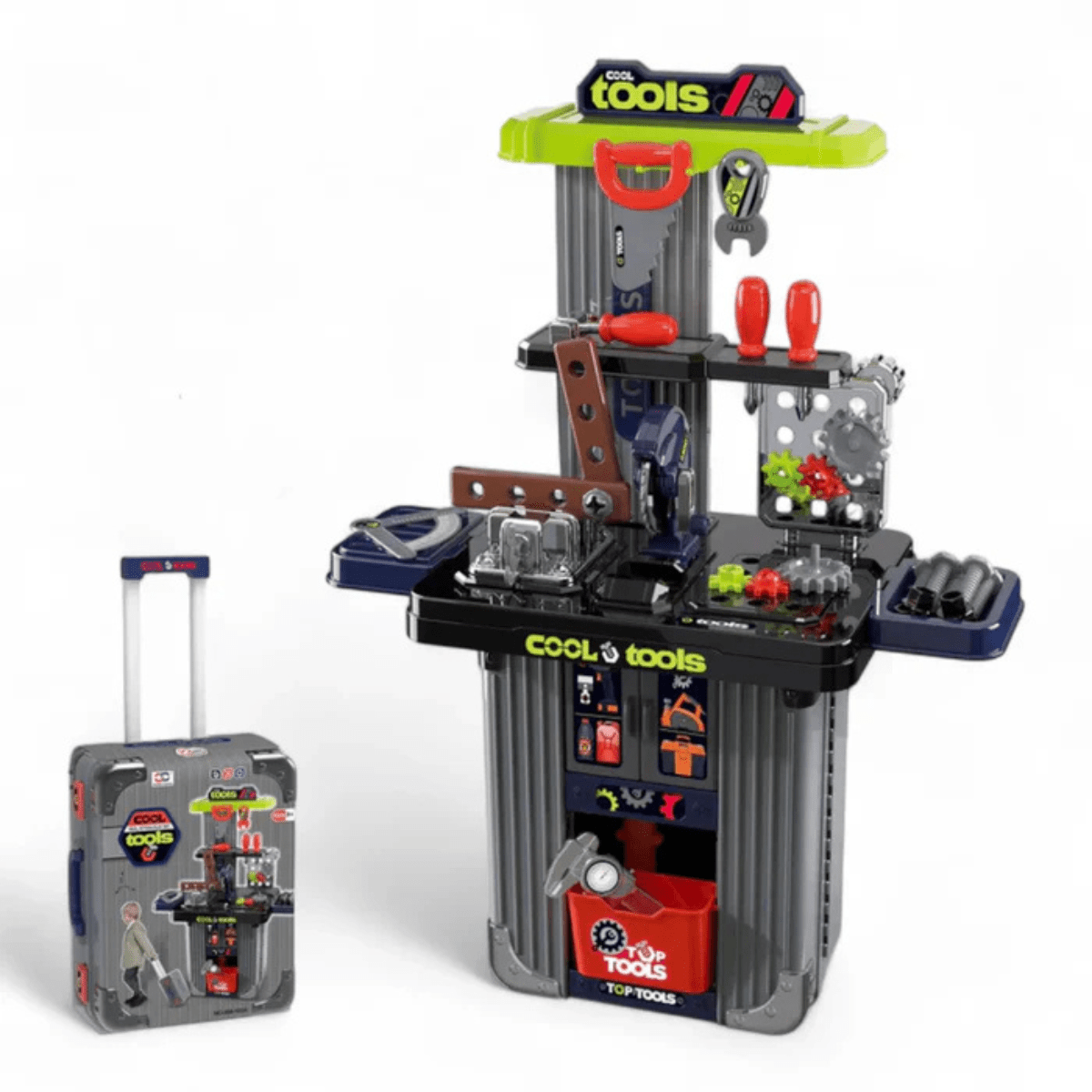 Kids 2-in-1 Tool Workbench & Portable Suitcase – Construction Toy Set (Ages 3+) - Nesh Kids Store