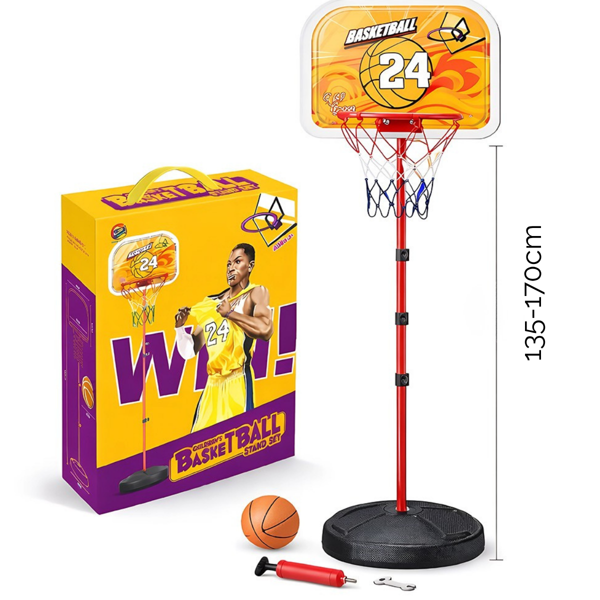 Kids Basketball Hoop with Stand – Adjustable 135–170 cm - Nesh Kids Store