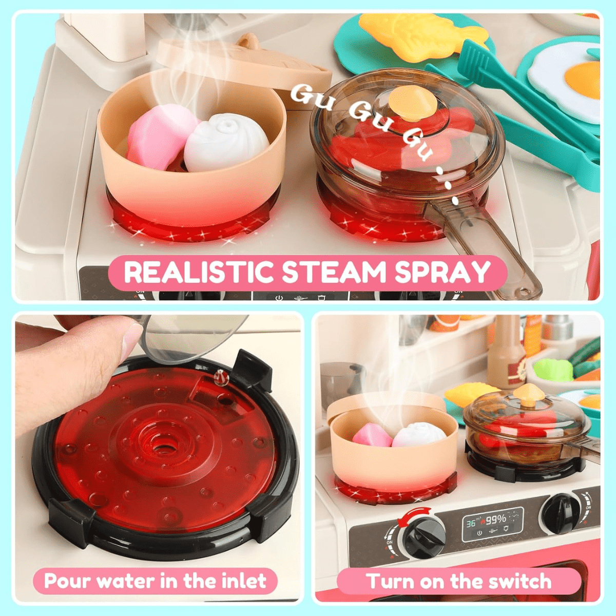 Kids Kitchen Playset with 44 PCS Accessories - Nesh Kids Store