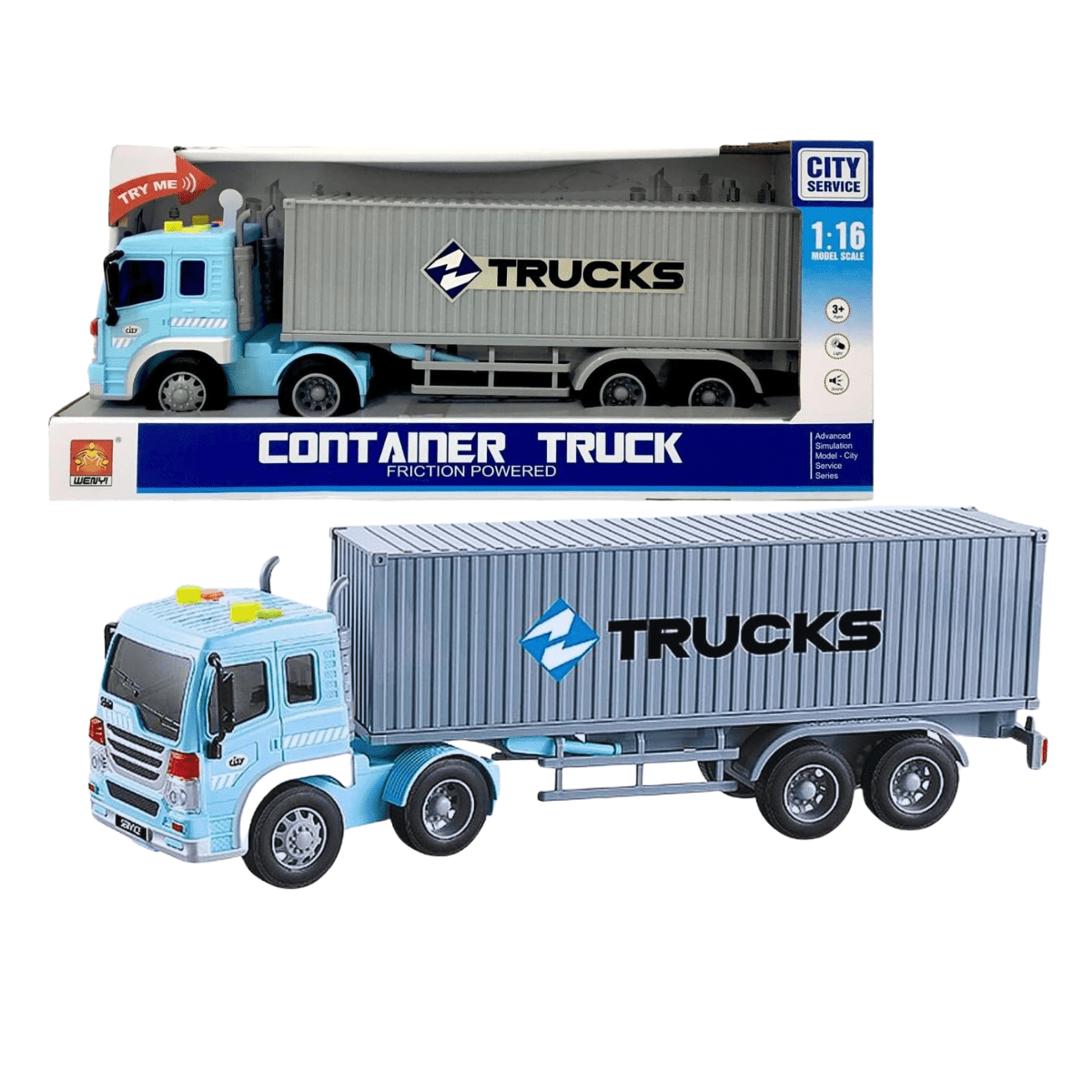 LNS Friction Container Trailer Truck Playset - Nesh Kids Store