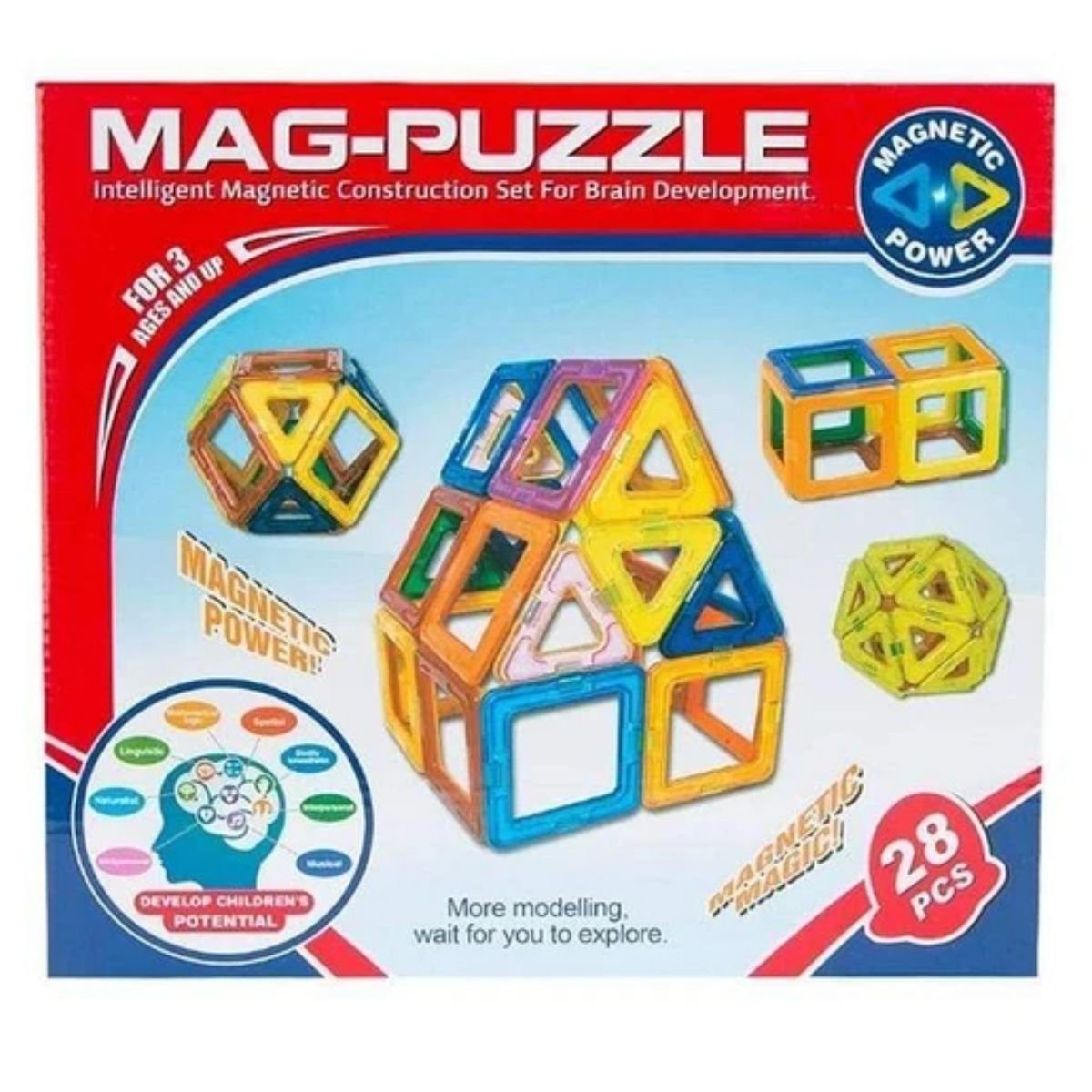 Magical Magnetic Blocks (28 Pcs) - Nesh Kids Store