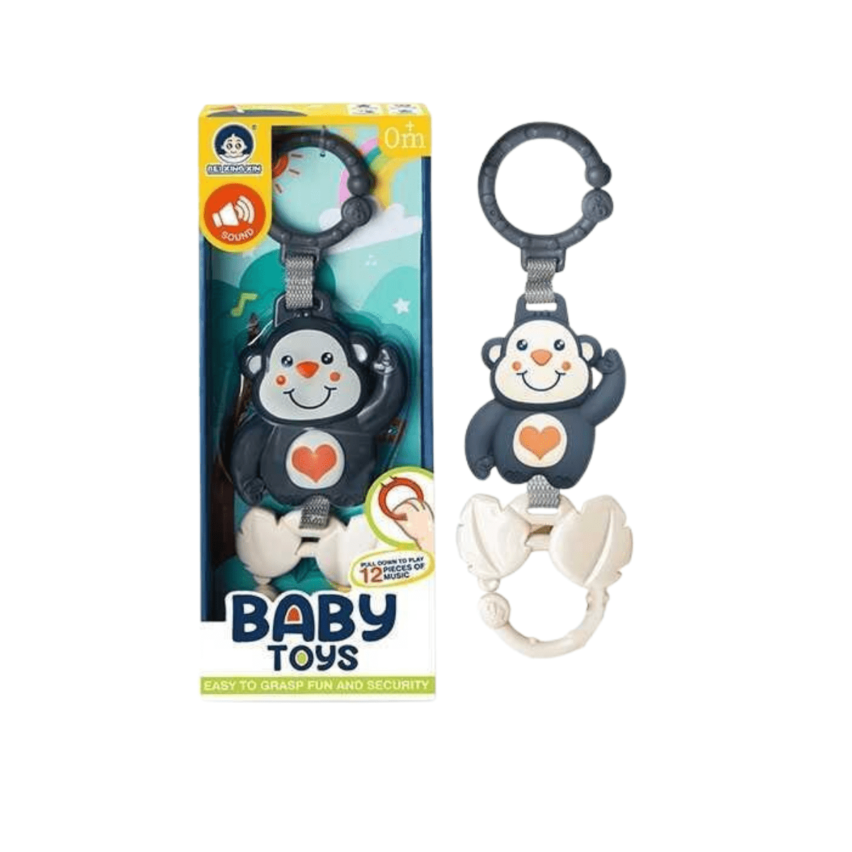 Musical Rattle "Monkey" with 12 Melodies for Babies - Nesh Kids Store