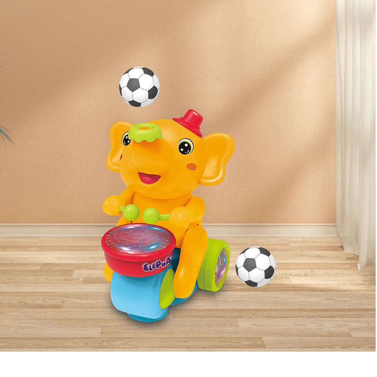 Musical Walking Elephant Drummer with Floating Ball Toy for Kids - Nesh Kids Store