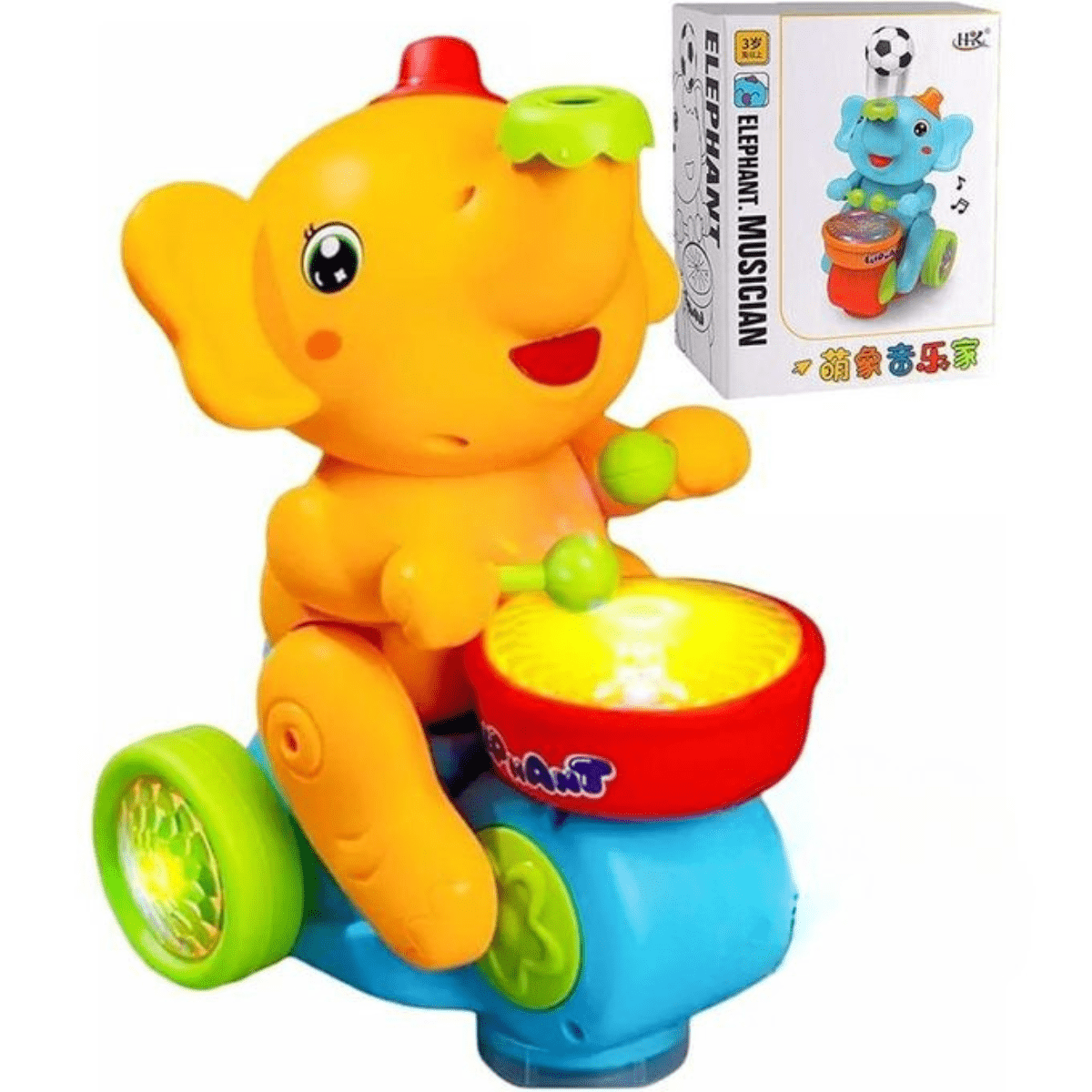 Musical Walking Elephant Drummer with Floating Ball Toy for Kids - Nesh Kids Store