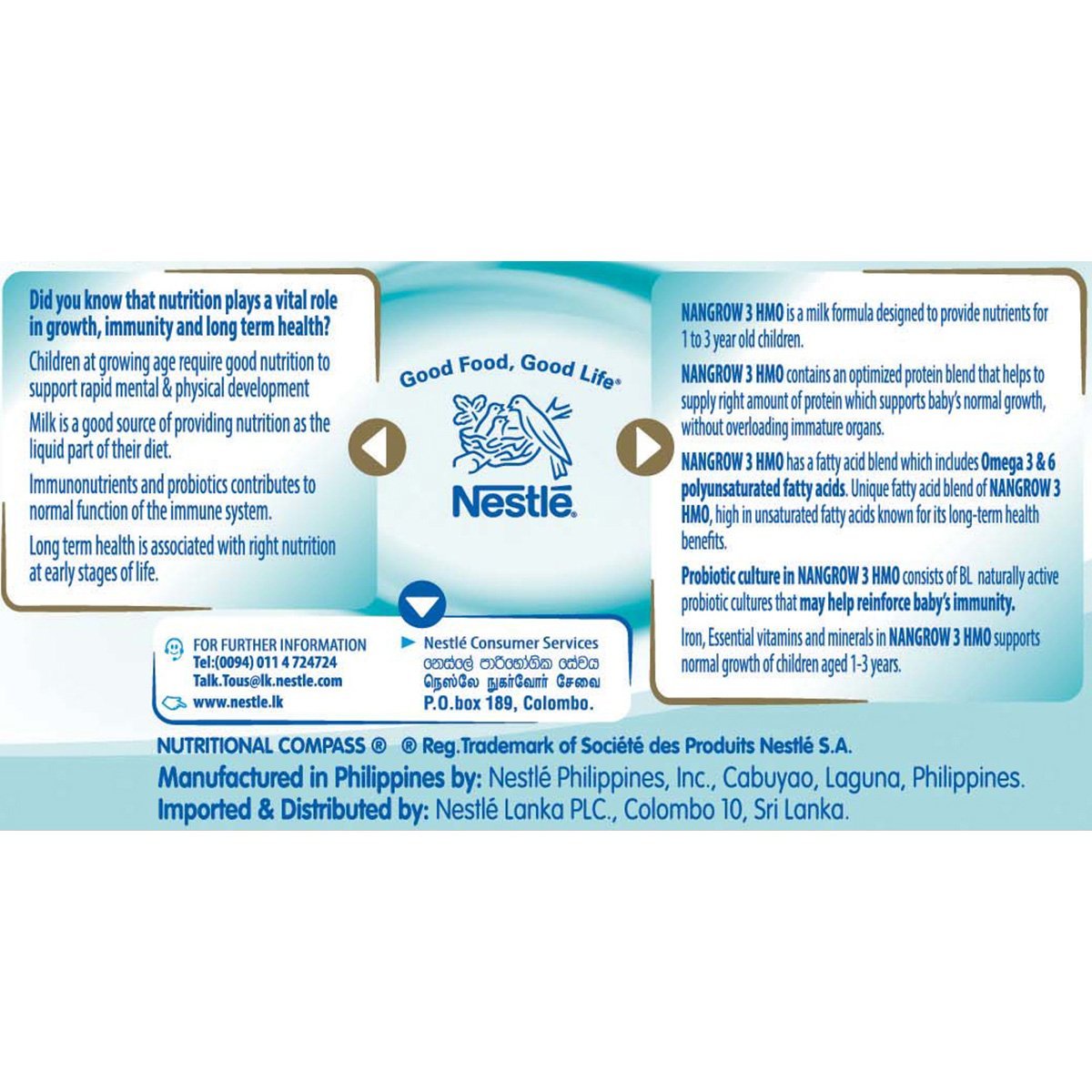 Nestle NANGROW 3 HMO Milk Formula for 1 to 3 years Children, 400g Tin - Nesh Kids Store