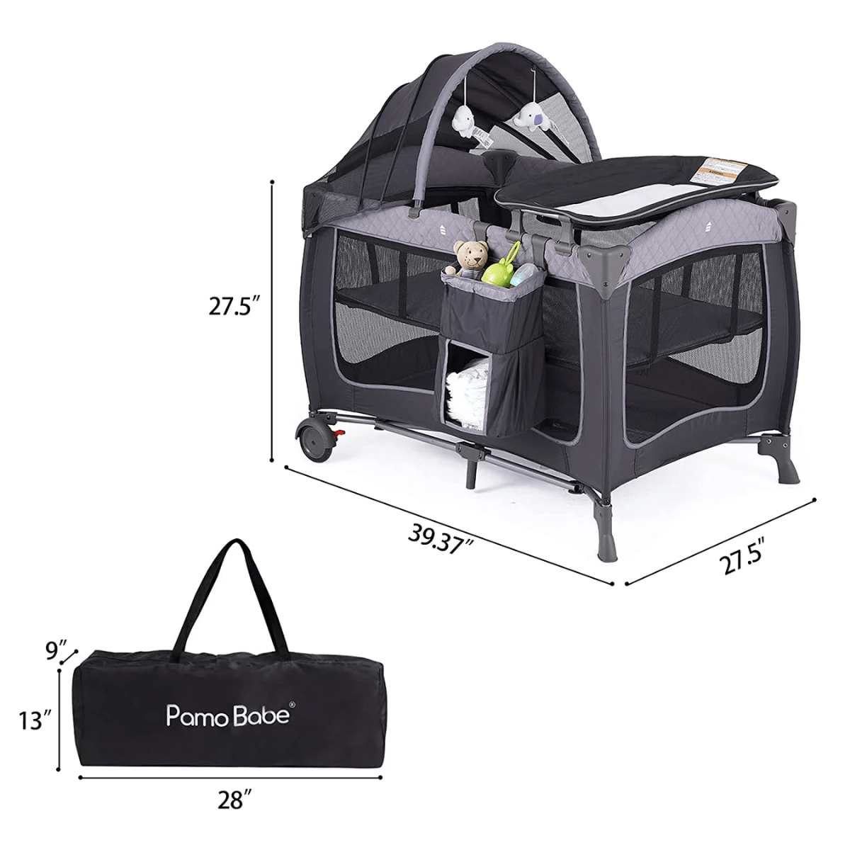 Pamo Babe Unisex Portable Baby Travel Cot - P005B - Nesh Kids Store