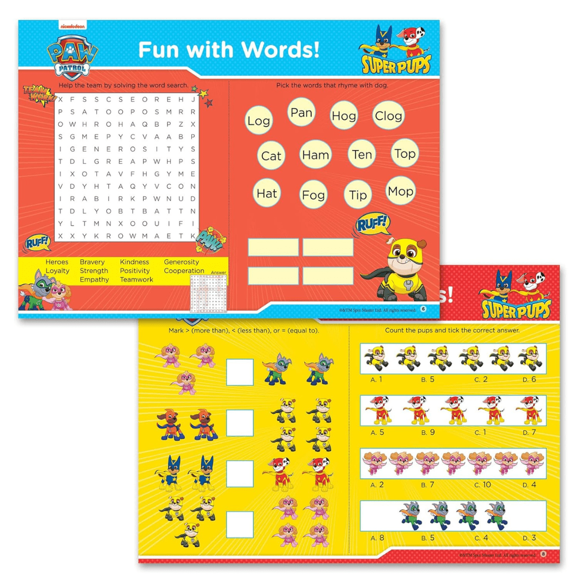 Paw Patrol - Super Pup Heroes off Duty! Fun Learning Set - Nesh Kids Store