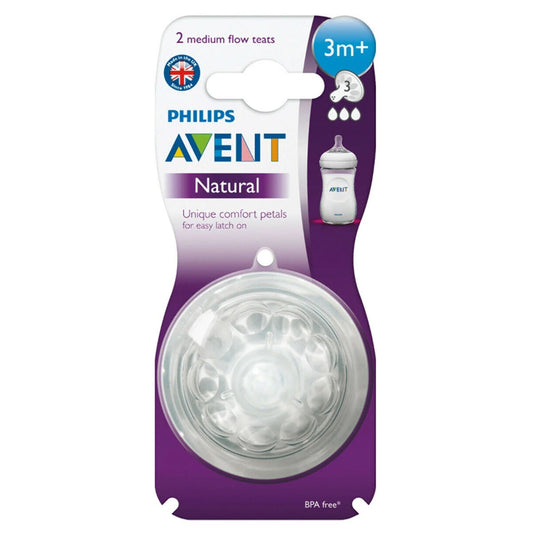 Philips Avent Natural Teat - 3M+ Medium Flow (Twin Pack) - Nesh Kids Store