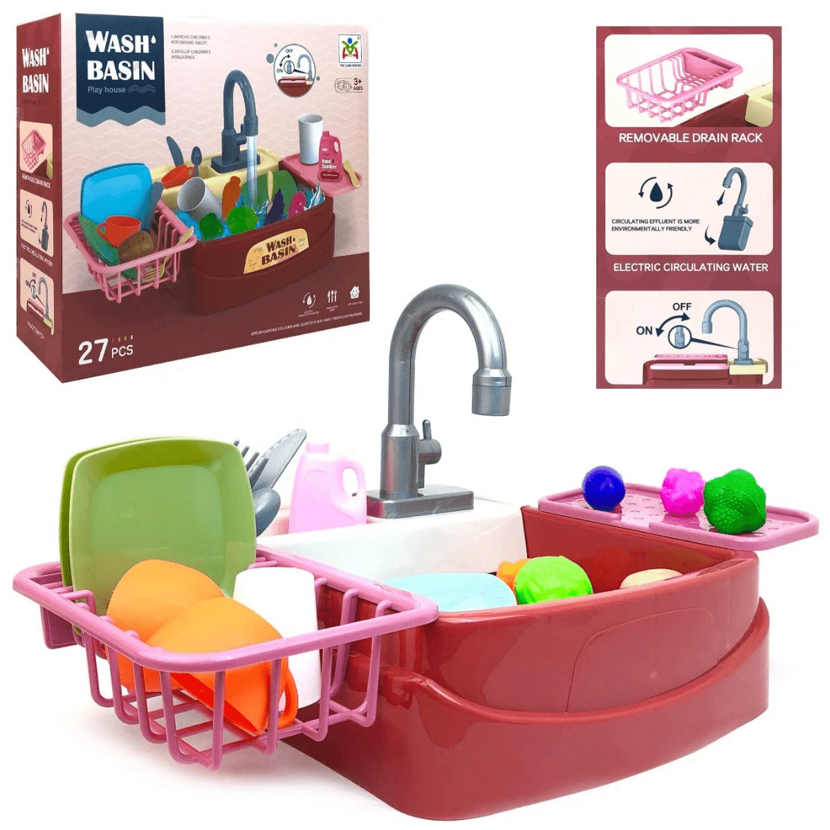 Play Sink with Kitchen Playset (3+) - Nesh Kids Store