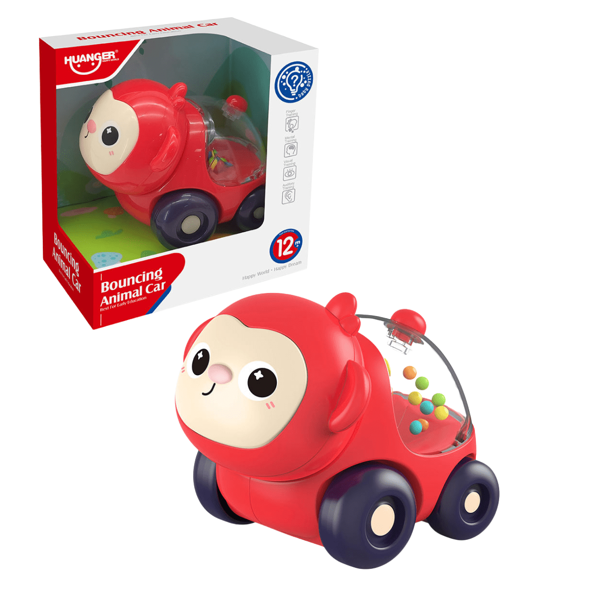 Push and Go Bouncing Animal Car - Nesh Kids Store