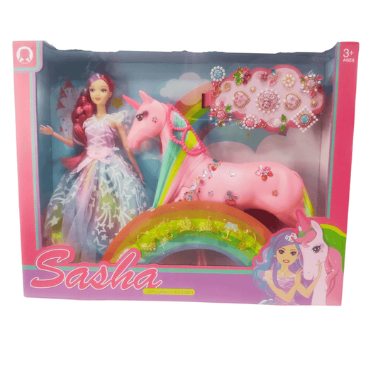 Shasha Doll and colour Unicorn (3+) - Nesh Kids Store