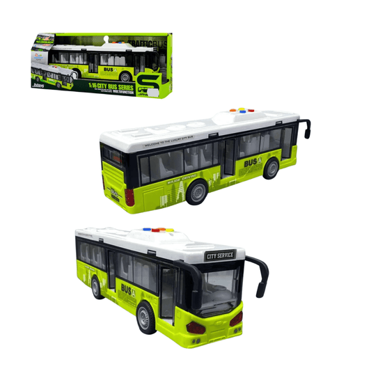 Single - Decker City Bus with Frictional Lights & Sounds - Nesh Kids Store