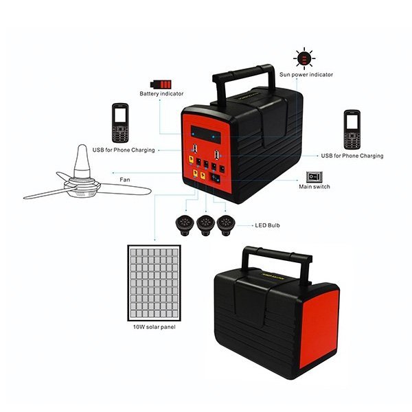 Solar Home Lighting System - 3 Bulb + Pedestal Fan - Nesh Kids Store