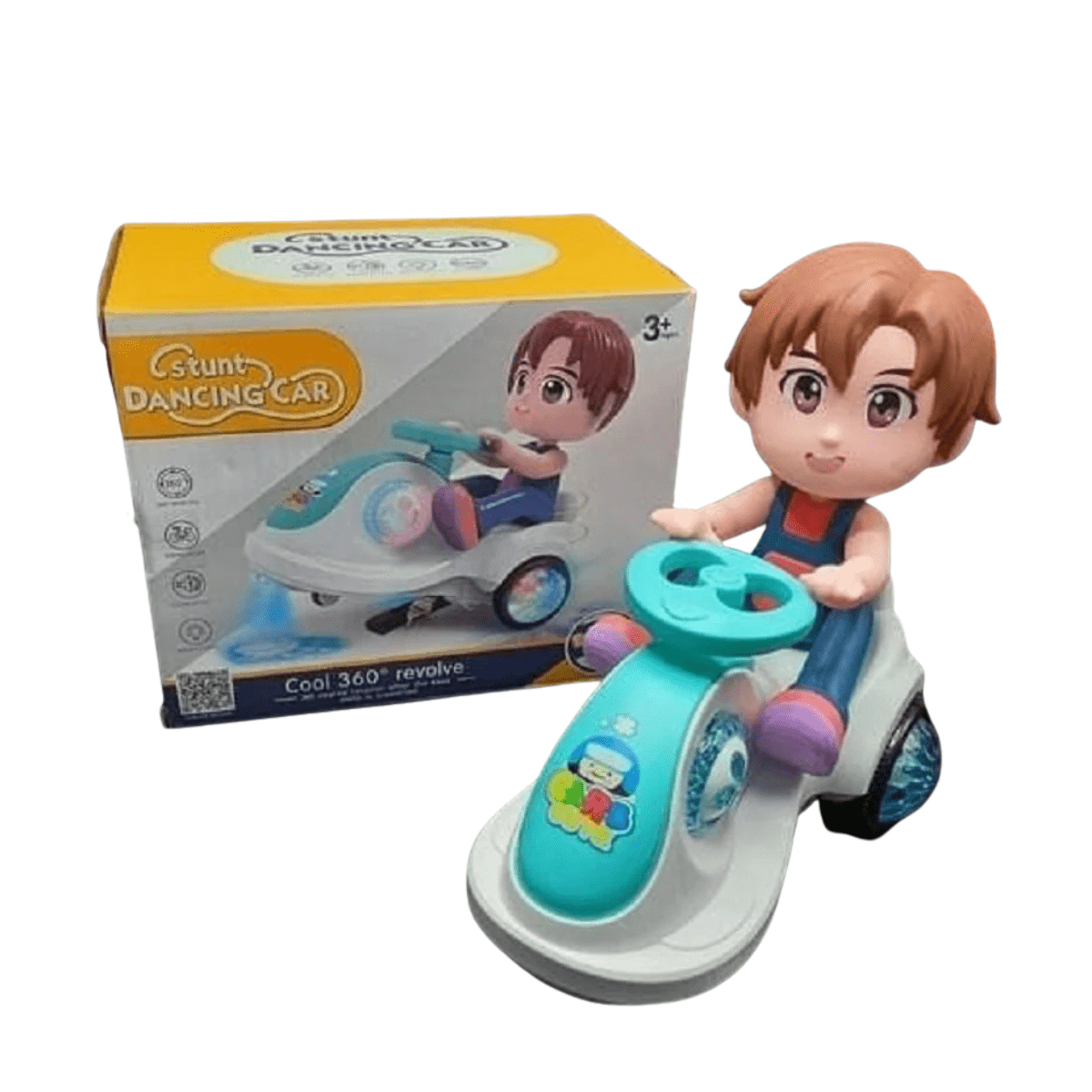 Stunt Dancing Car with Flashing Lights, Music & 360° Revolution – 3+ - Nesh Kids Store