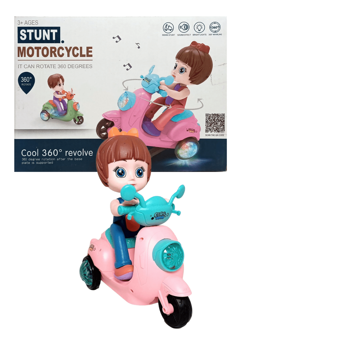 Stunt Motorcycle with Bright Lights & Sound Effects – 3+ - Nesh Kids Store