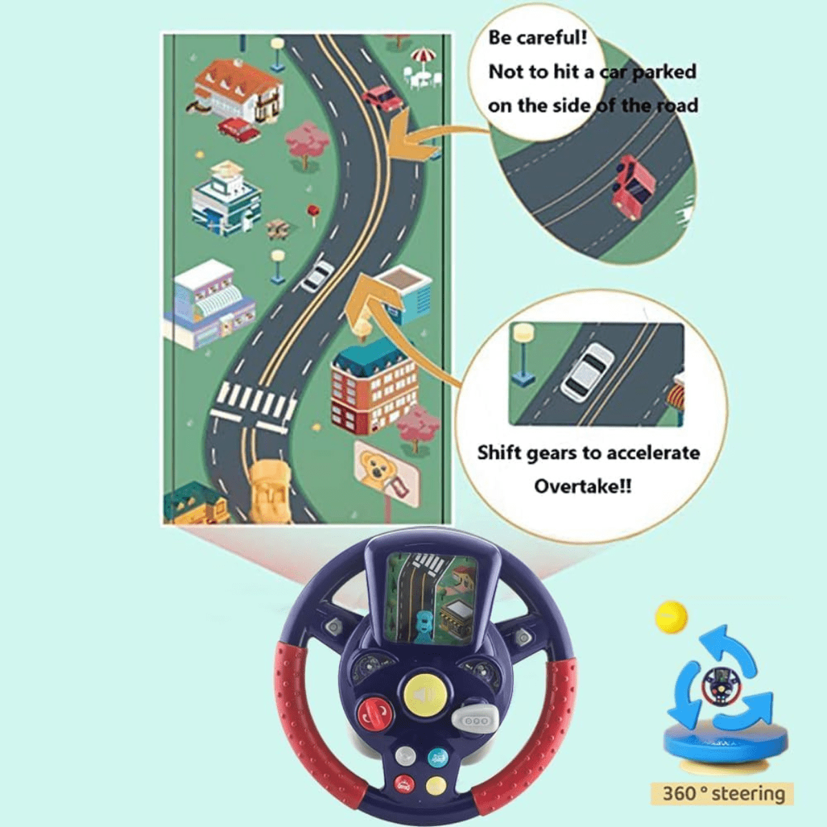 TOddler Simulated Driving Steering Wheel Toy - Nesh Kids Store