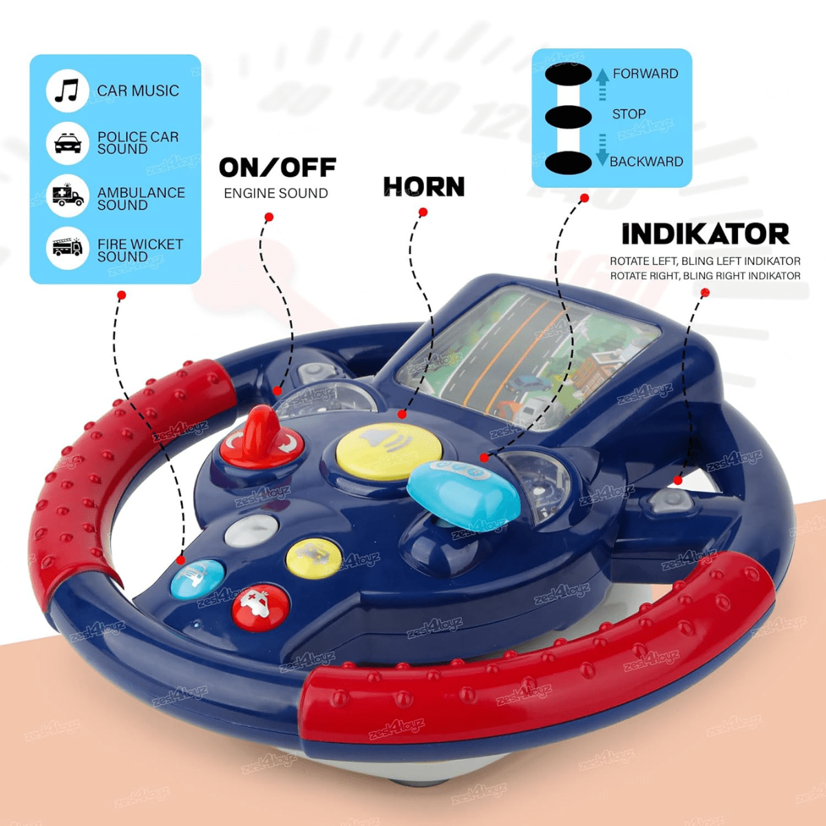 TOddler Simulated Driving Steering Wheel Toy - Nesh Kids Store