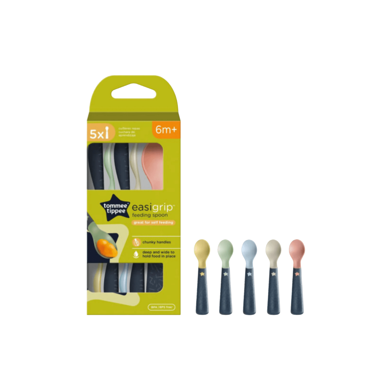 Tommee Tippee Easi Grip Feeding Spoon 5Pcs Set 6m+ - Nesh Kids Store