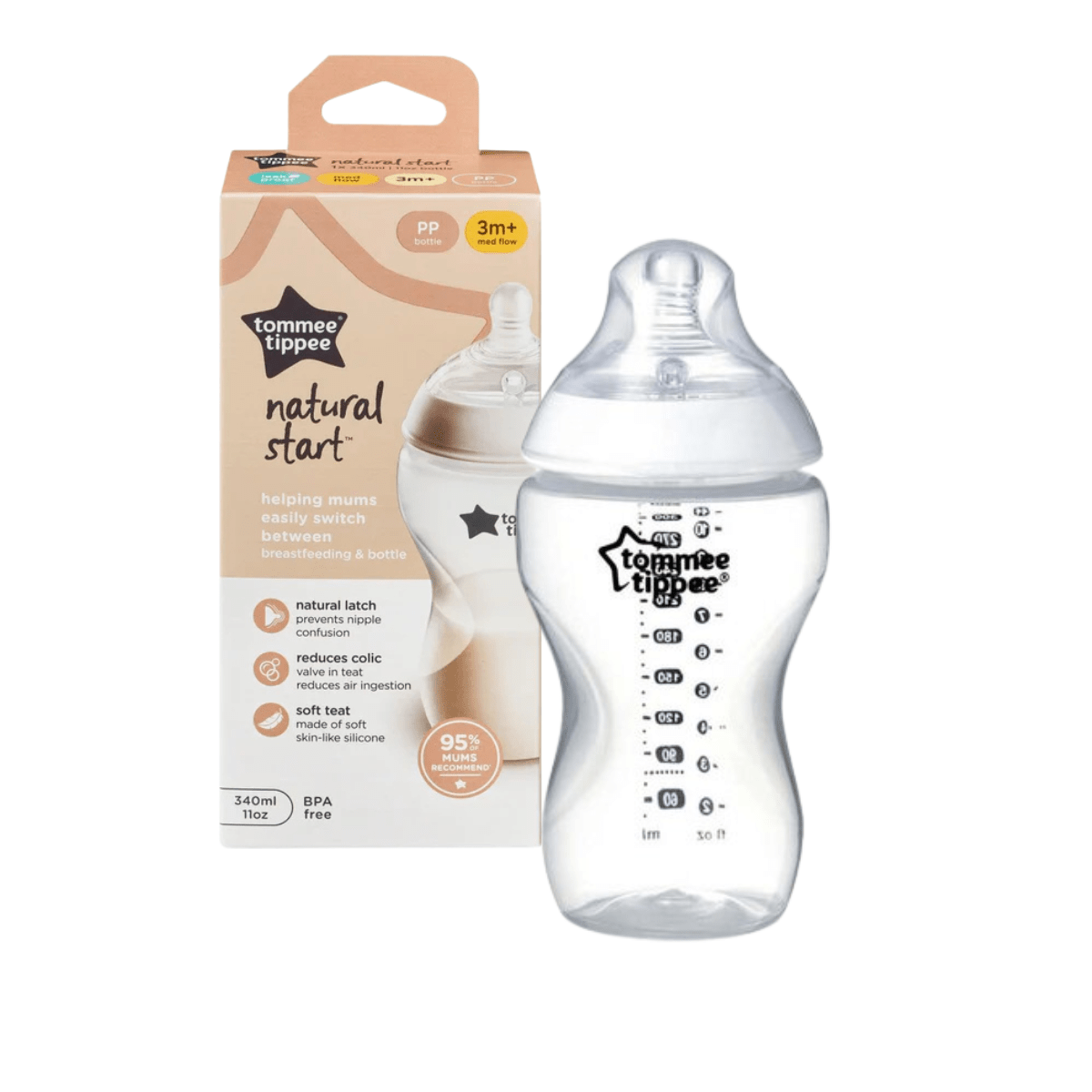 Tommee Tippee Natural PP Bottle – 340ml - Nesh Kids Store