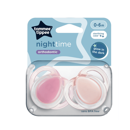 Tommee Tippee Night Time Soother 0 - 6m, 2 - Pack (Glow in the Dark) - Nesh Kids Store