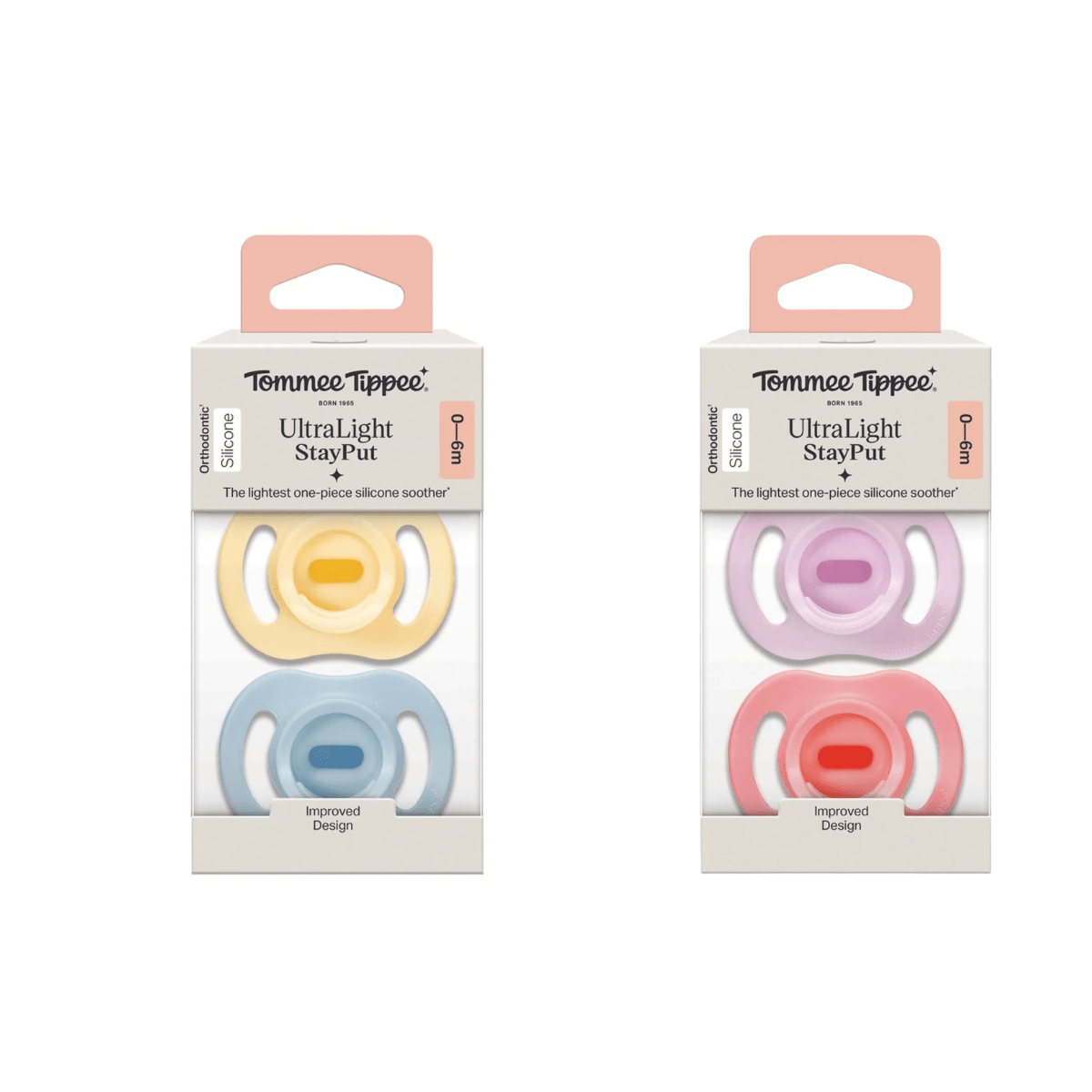 Tommee Tippee Ultra - Light Stayput Silicone Soother 0 - 6M 2Pack - Nesh Kids Store