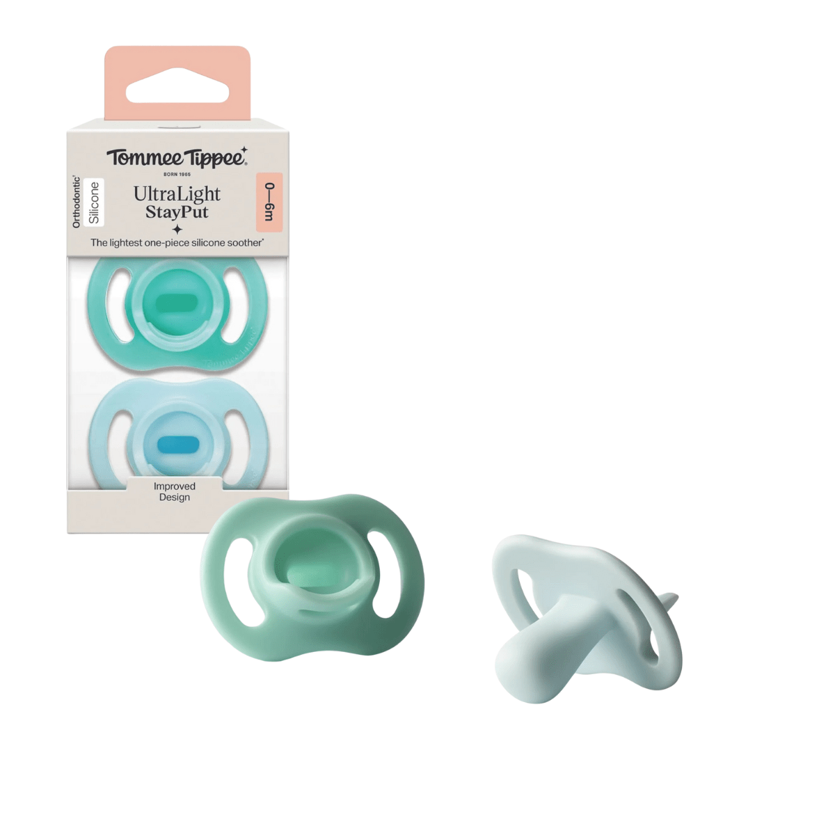 Tommee Tippee Ultra - Light Stayput Silicone Soother 0–6M (2 - Pack) - Nesh Kids Store