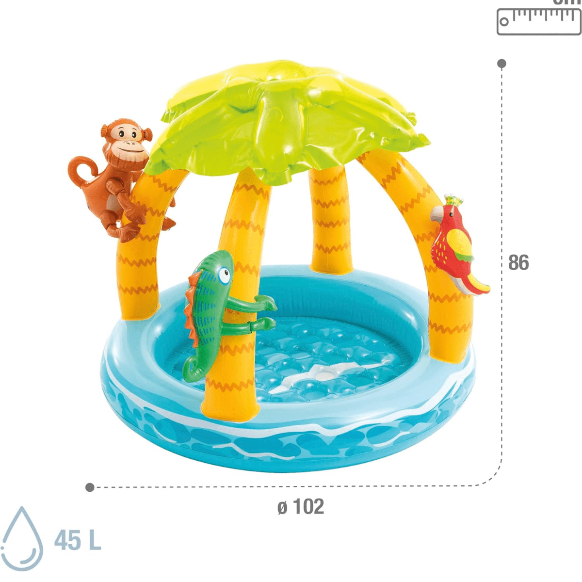 Tropical Island Baby Pool (40" x 34") – Jungle Fun for Little Ones! - Nesh Kids Store