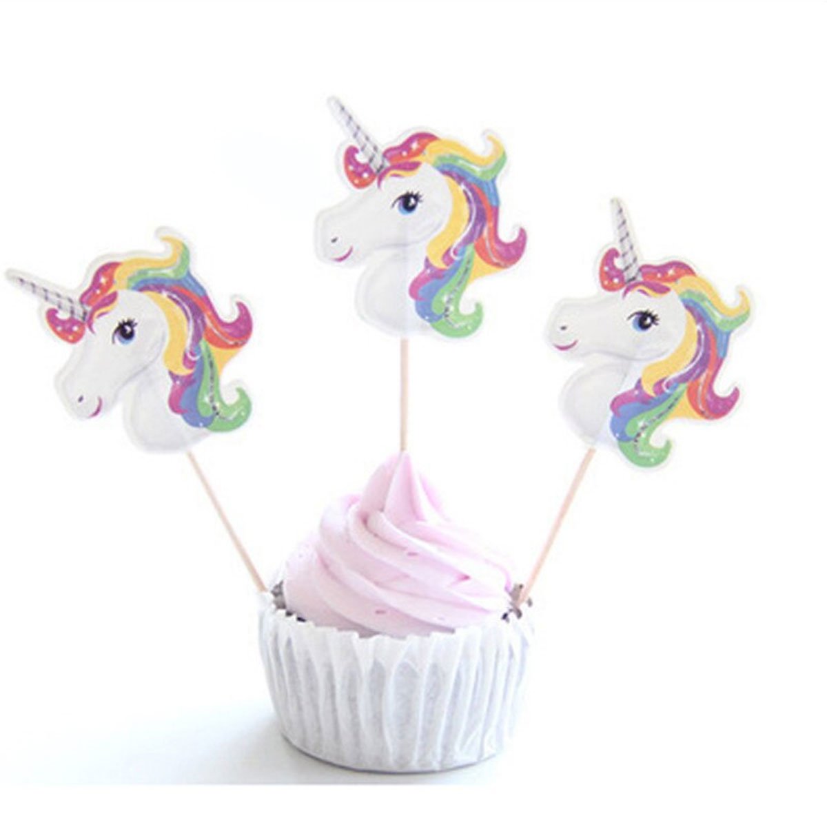 Unicorn Cake Toppers / Cake Picks Party Decorations Supplies (10 Pieces) - Nesh Kids Store