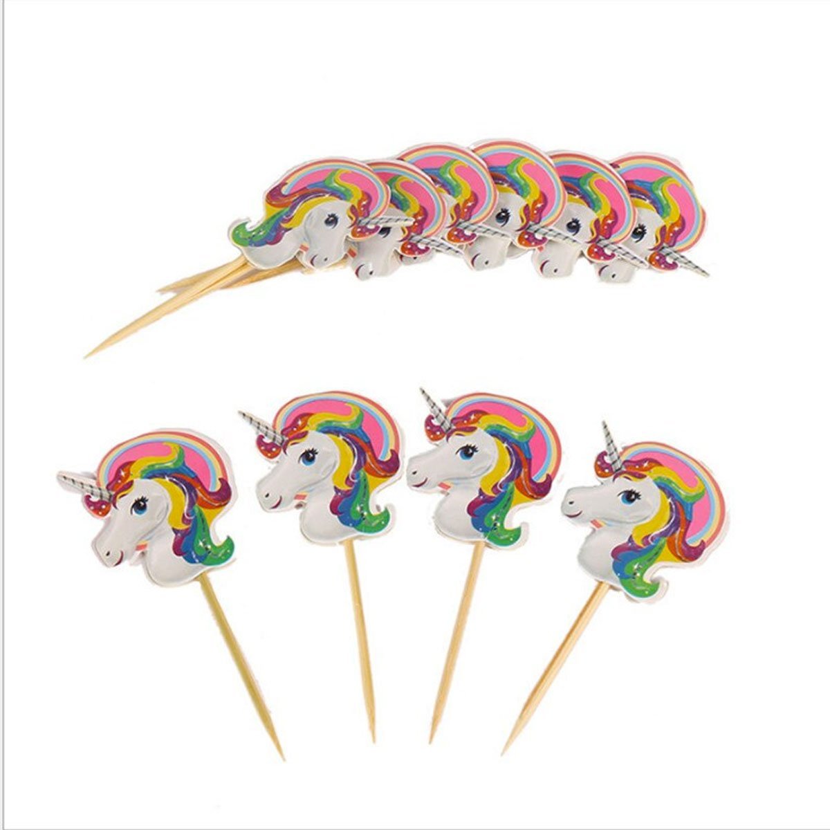 Unicorn Cake Toppers / Cake Picks Party Decorations Supplies (10 Pieces) - Nesh Kids Store