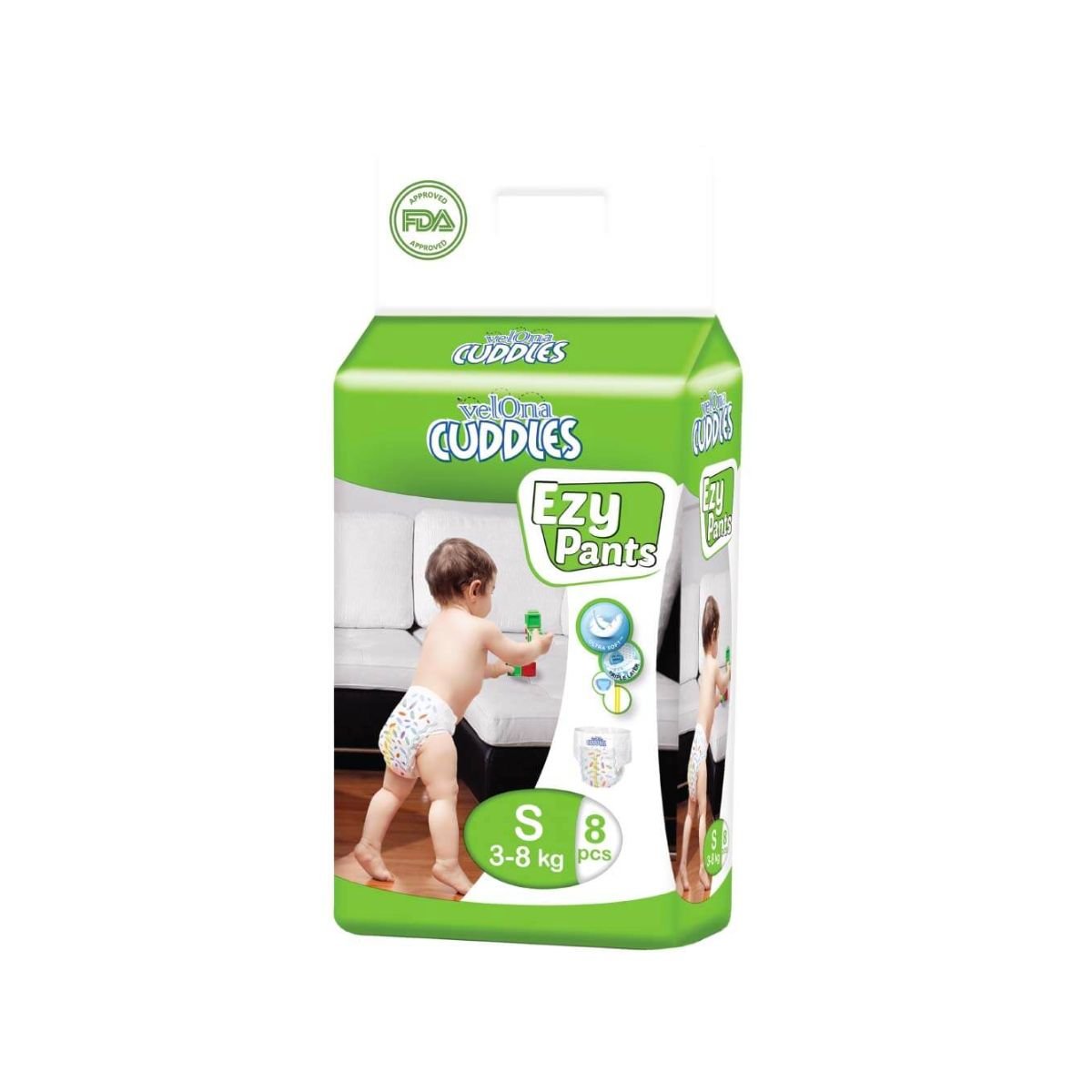 Velona Cuddles - Small - Ezy Pants - 8 Pc Pack - Nesh Kids Store