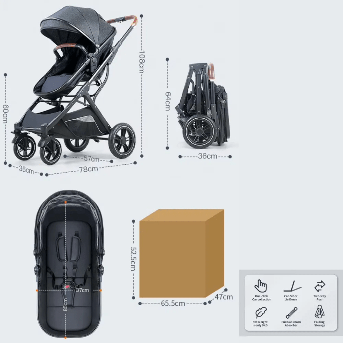 Wonfuss Baby Stroller H31 - Nesh Kids Store