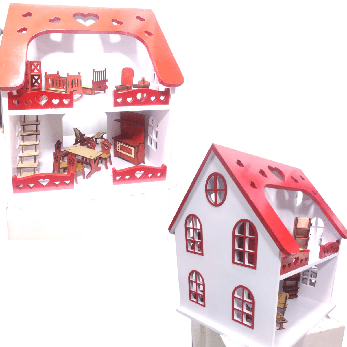 Wooden Doll House with Household Accessories 4+ - Nesh Kids Store